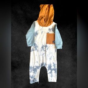 RAGS to Raches Hooded Marble Size 3m-6m long sleeve soft stretch